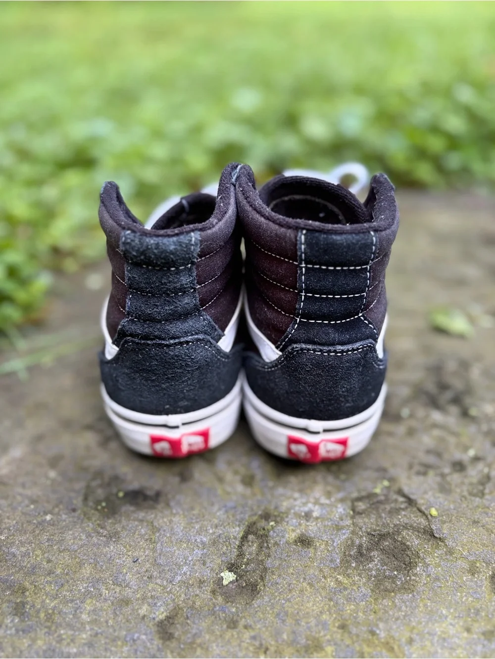 Vans Kids Black and White High-Top Skate Shoes